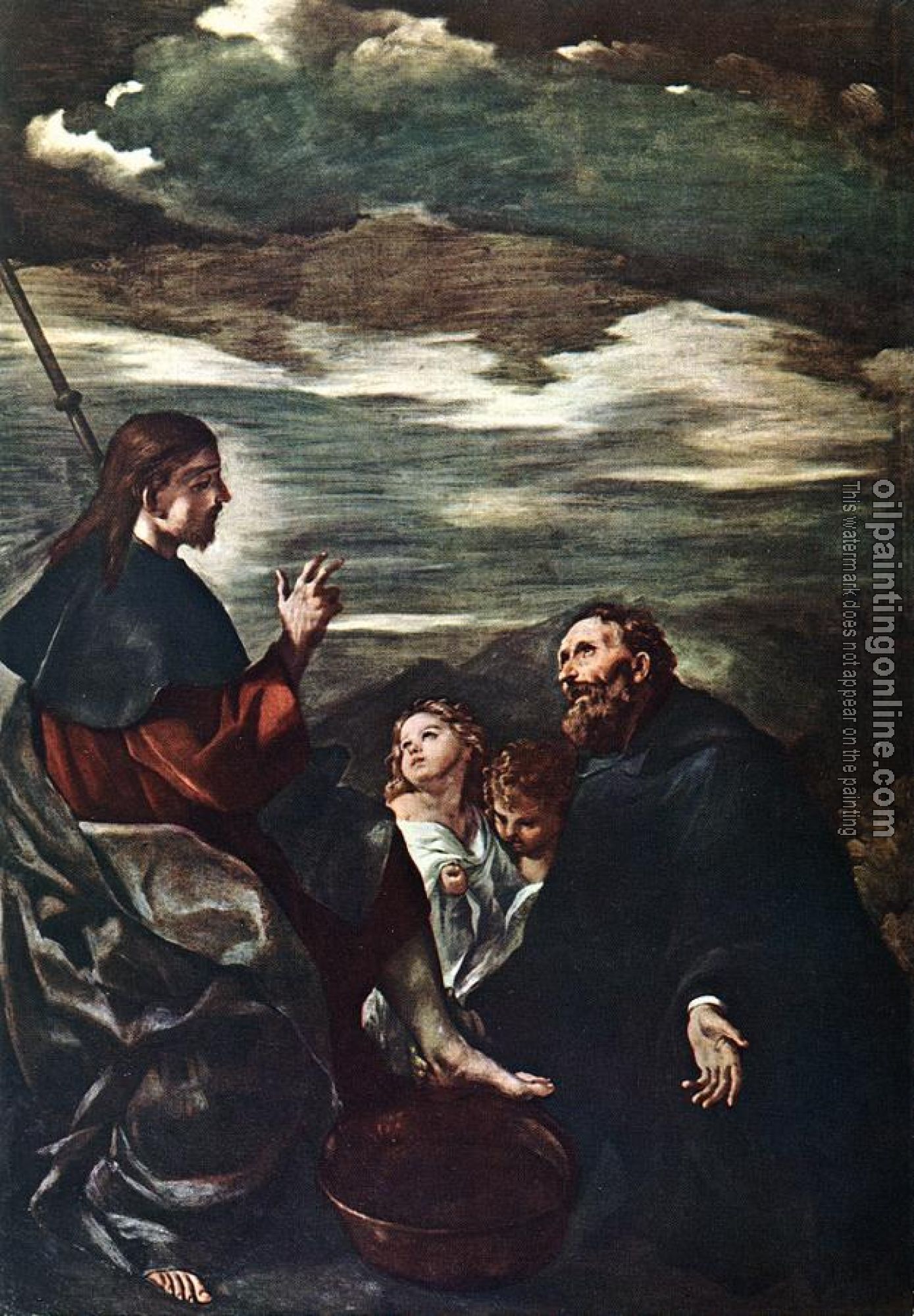 Guercino - St Augustine Washing the Feet of the Redeemer
